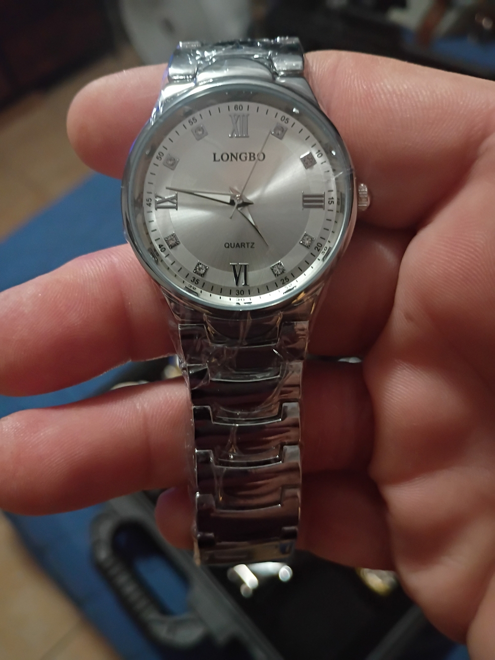 Men's Silver Stainless Steel Quartz Watch